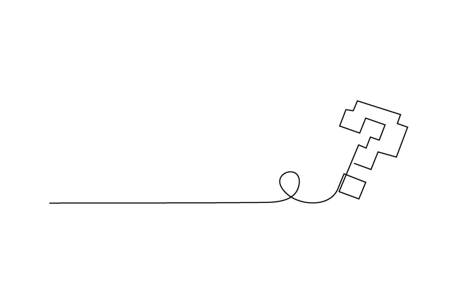 Minimalist line art depicts a question mark A continuous line creates a shape with mystery vector