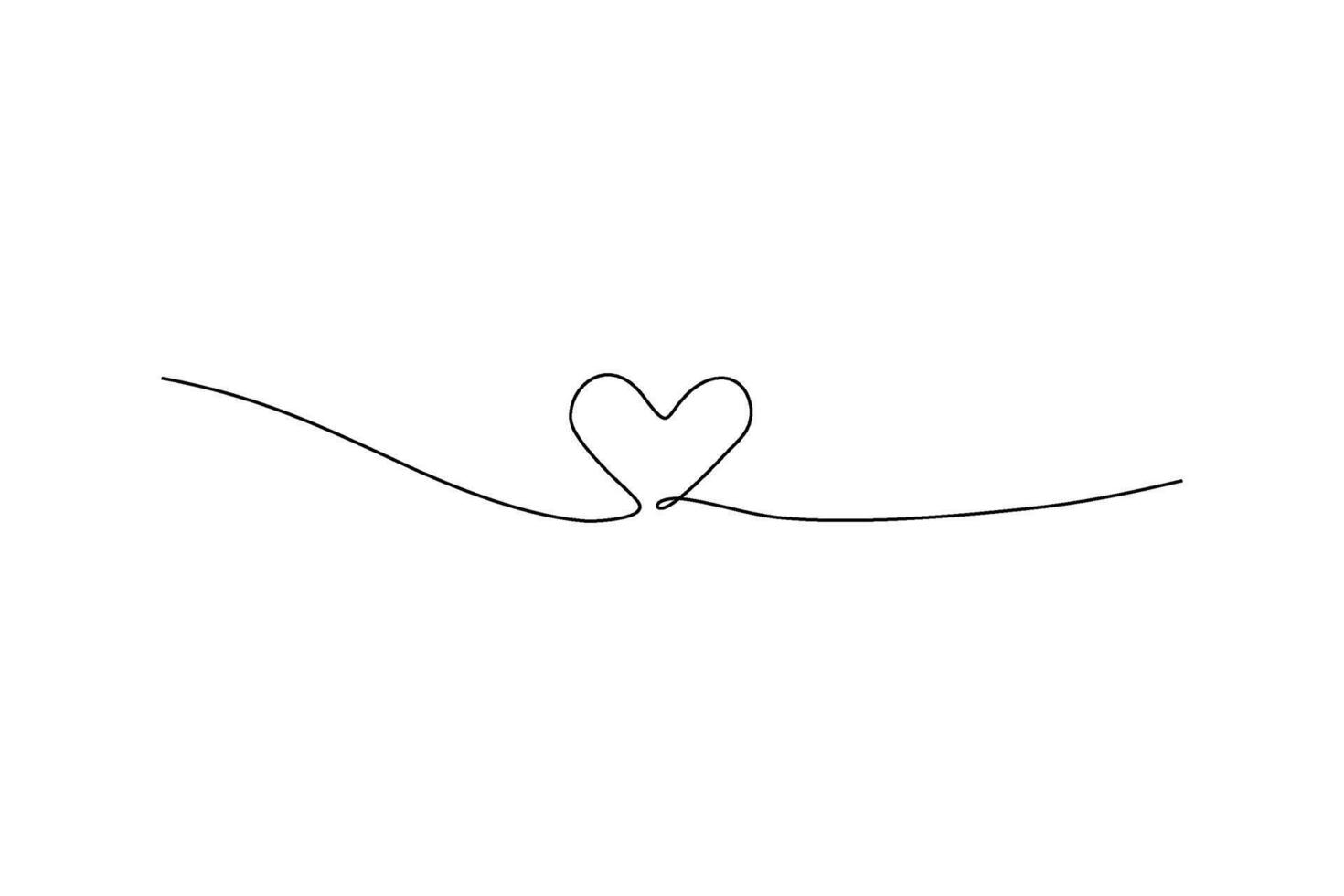 Single continuous line drawing of a heart shape Minimalist concept Abstract love symbol vector