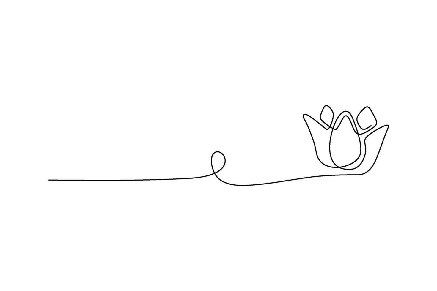 Line drawing of a abstract floral or crown shape Simple minimalist design in black vector