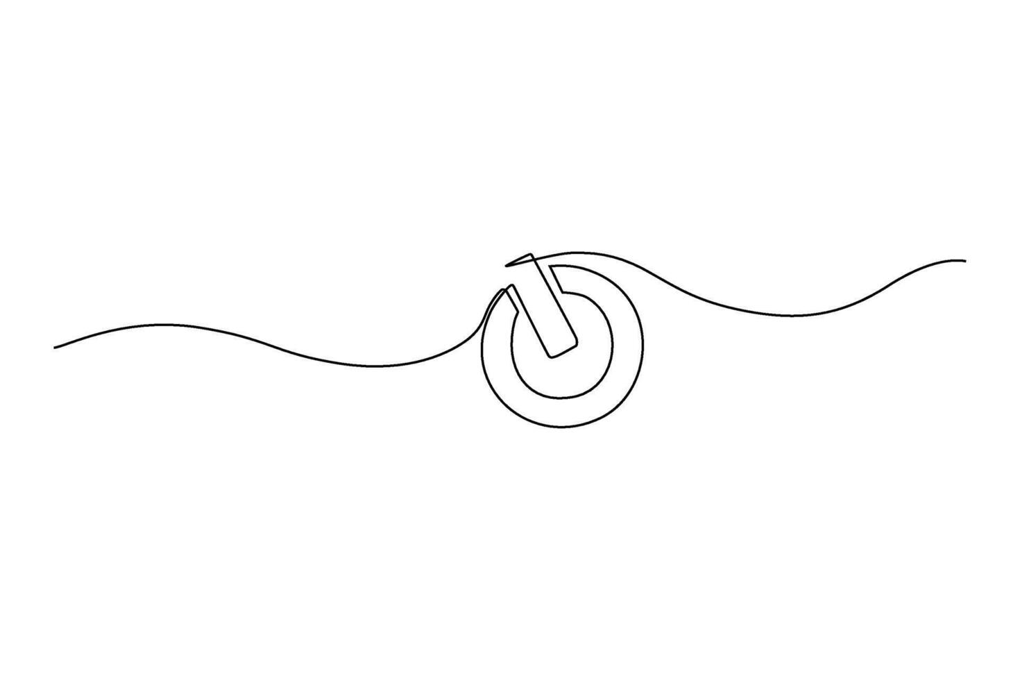 Minimalist line art of a power button symbol on white background Creative illustration vector