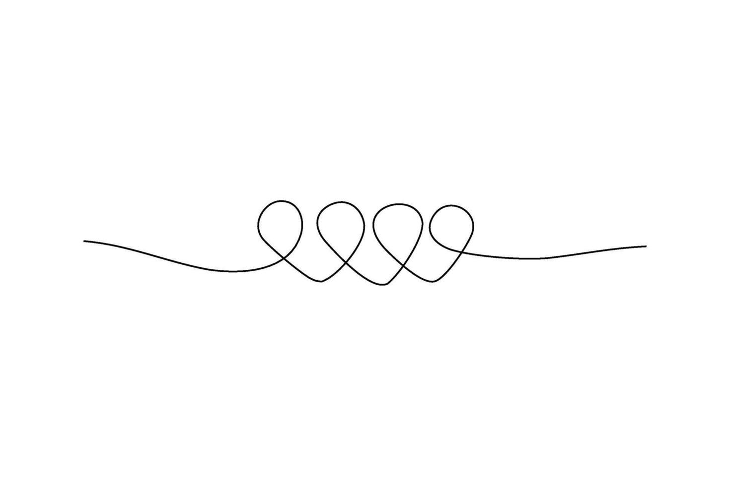 Black line art of continuous loops Minimalist design Curve vector