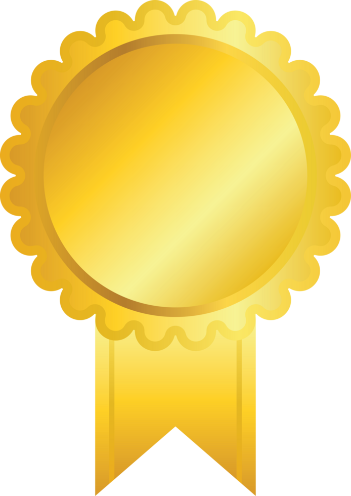 Golden Award Ribbon Emblem Symbolizing Achievement and Recognition png