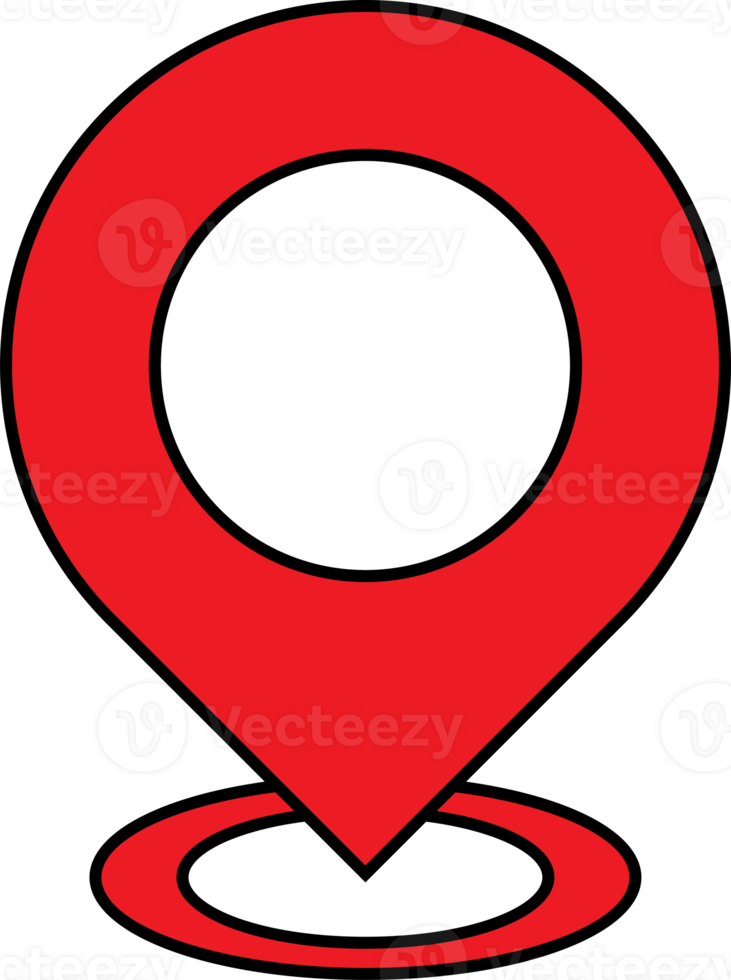 Red Geolocation Pin Icon Representing Navigation or Map Marker Concept. png
