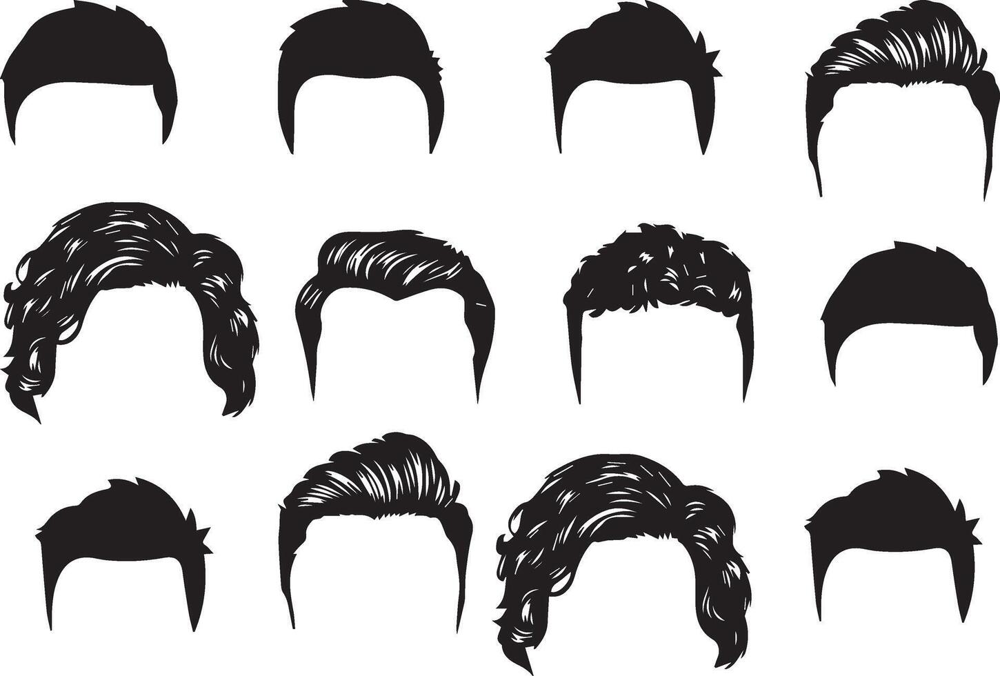 a set of different hairstyles for men vector