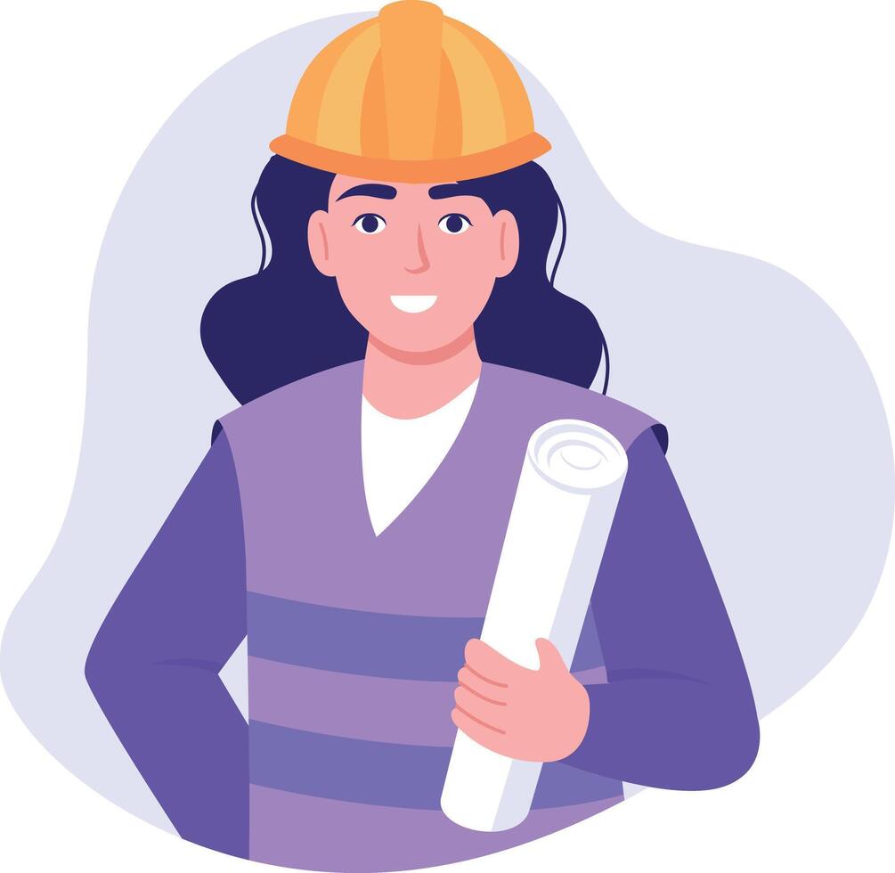 A flat style illustration showing constructor vector