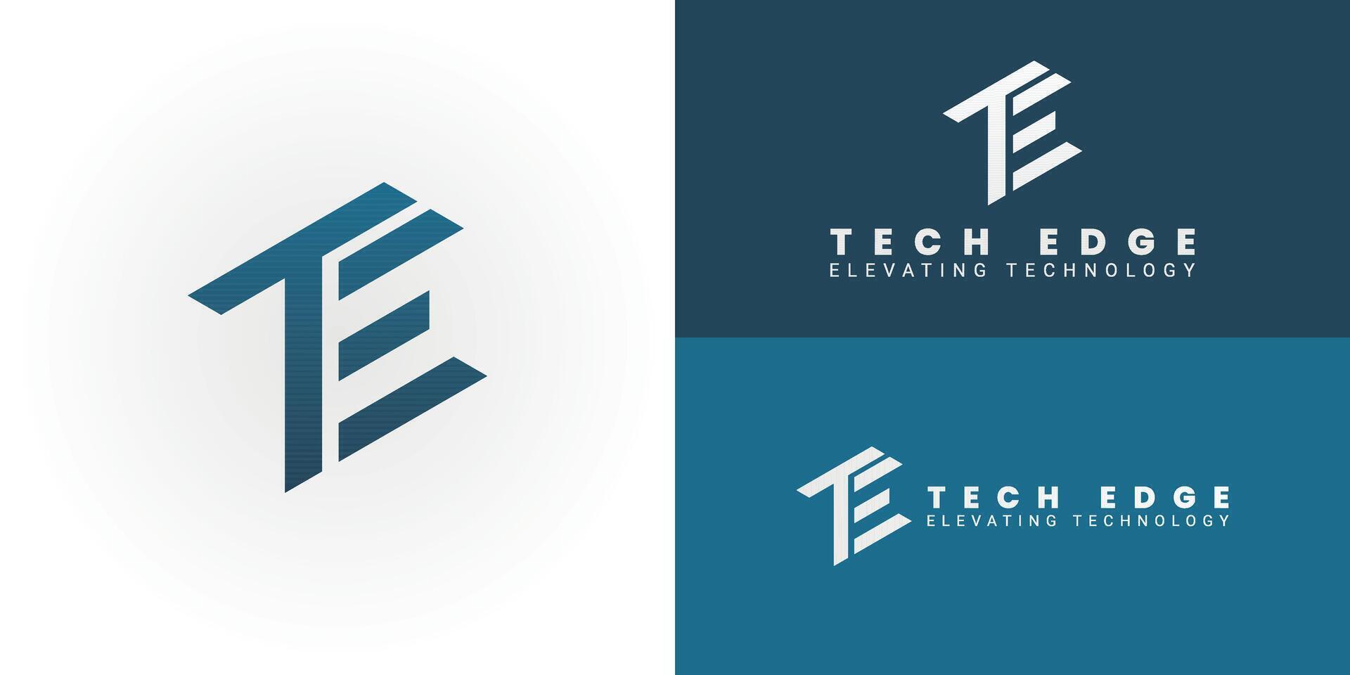 Modern initial TE logo for Technology and IT features a clean geometric design that symbolically represents innovation and forward-thinking solutions, making it an excellent choice for a tech company. vector