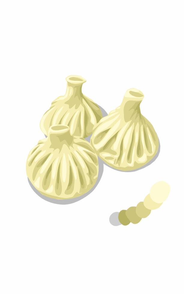 Steamed dumpling Dimsum Asian Healthy Food with Color palette vector