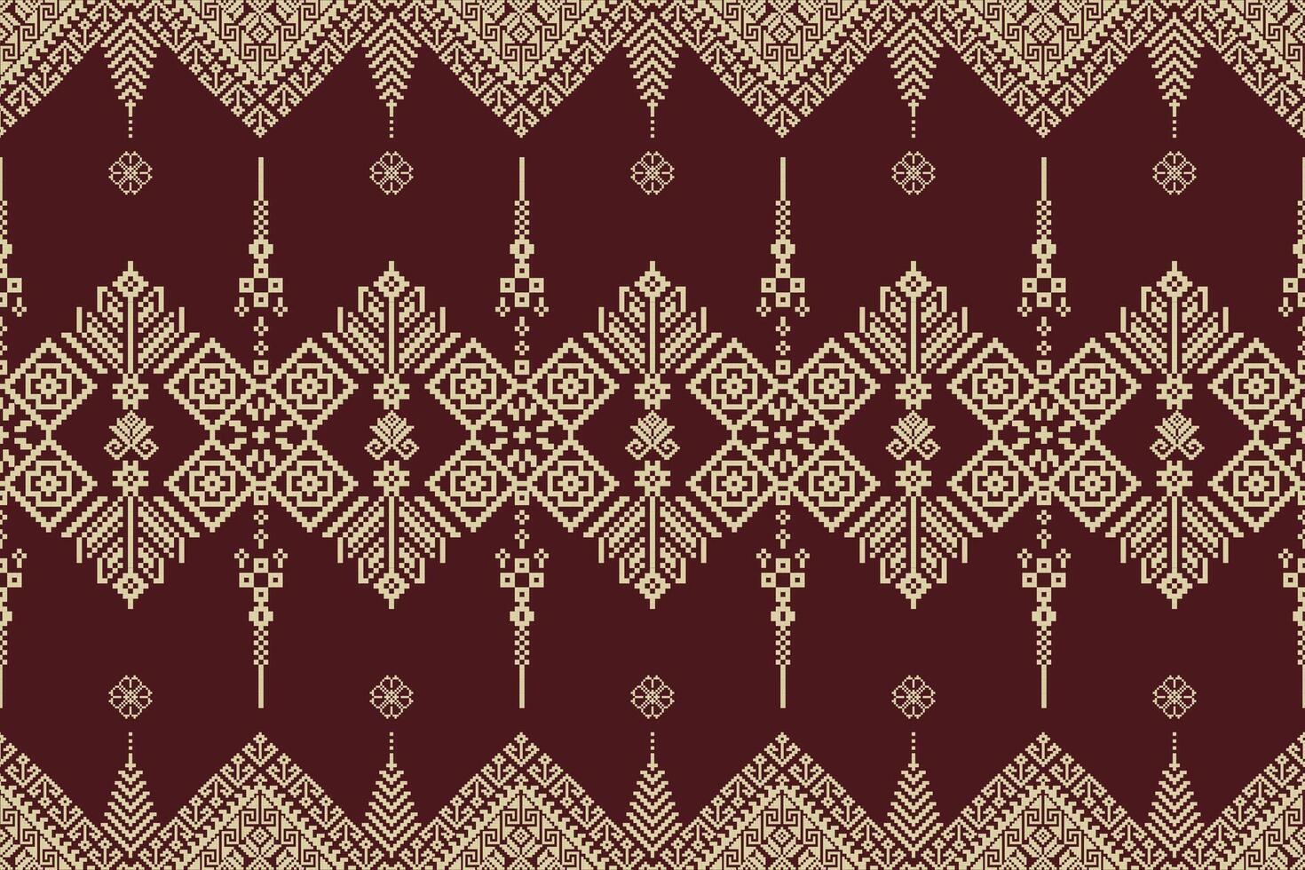 Burgundy and beige traditional pattern design vector