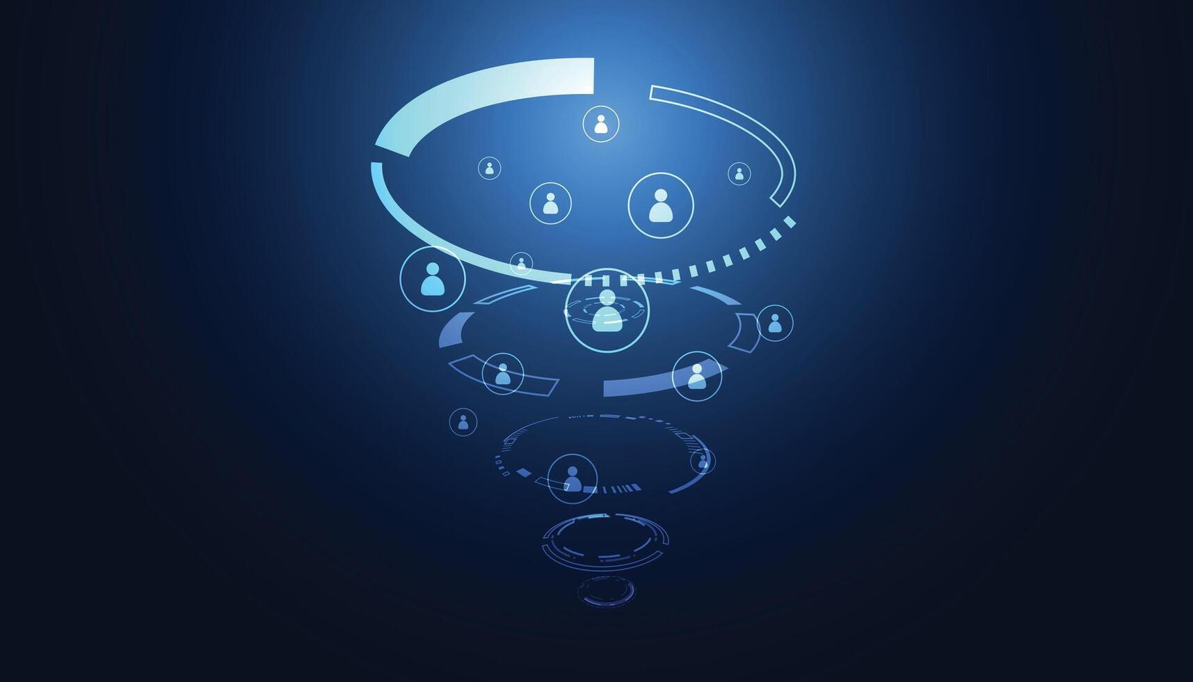 Digital swirl of network connections symbolizing data flow and communication in modern tech landscapes. vector