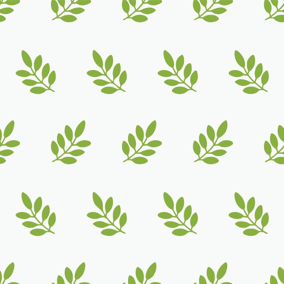 Green leaf branch seamless pattern background. vector