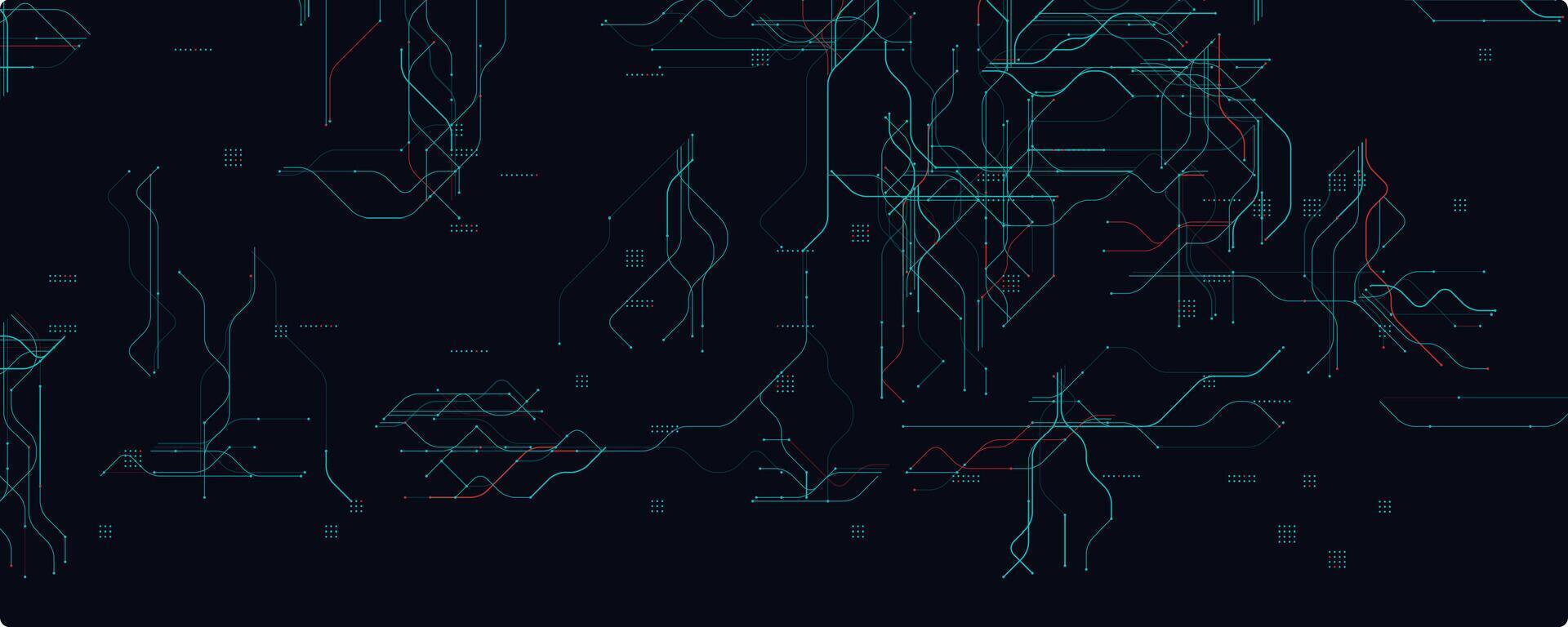 Circuit Board Background. Abstract Neural Grid With Glowing Lines and Data Paths. Ideal For Future Technology, AI Interfaces, And Cyber Projects. Illustration. vector