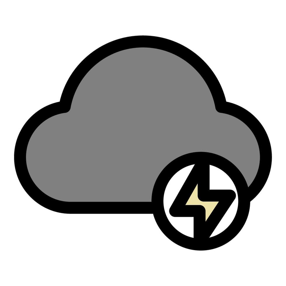 Storm Cloud with Lightning Bolt Icon vector