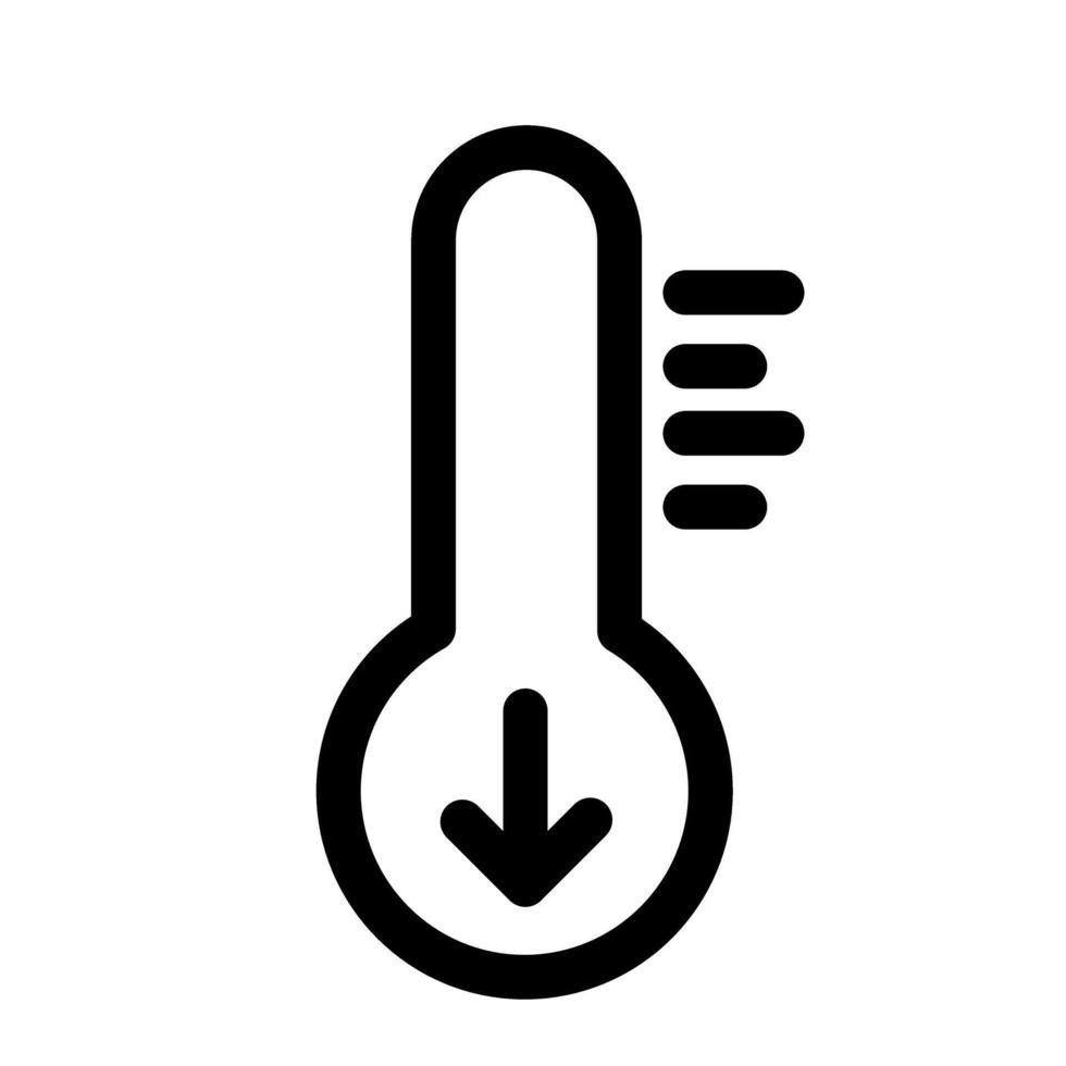 Temperature Decrease Icon with Downward Arrow vector