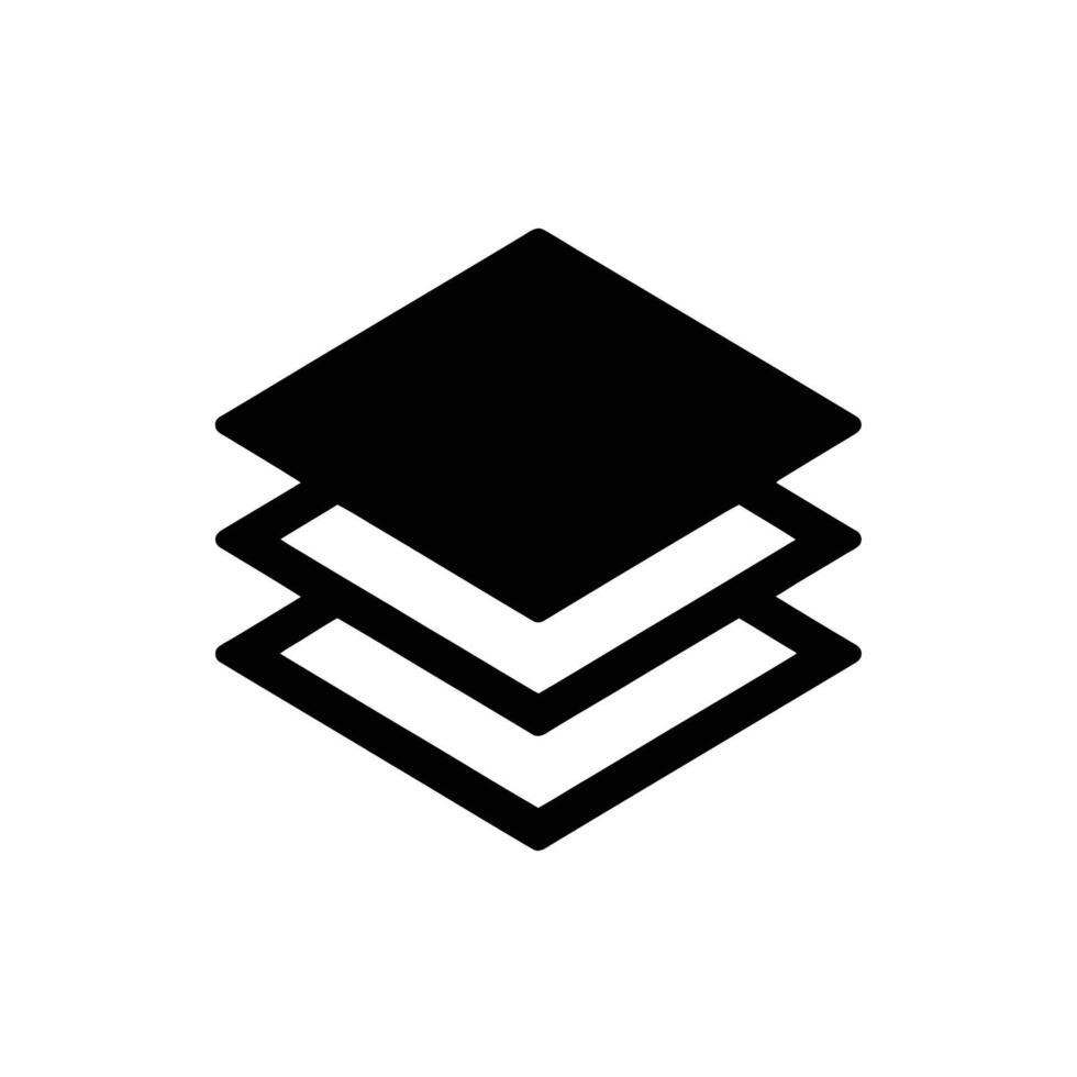 Layered geometric shapes icon representing data layers or stacks vector