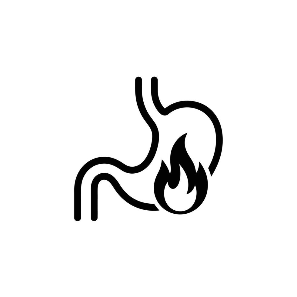 Heartburn Symbolizes Inflammation and Discomfort in the Stomach vector