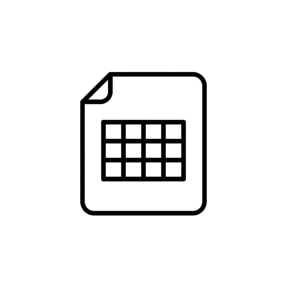 Simple Spreadsheet Icon Depicting Data and Organization for User Interfaces vector