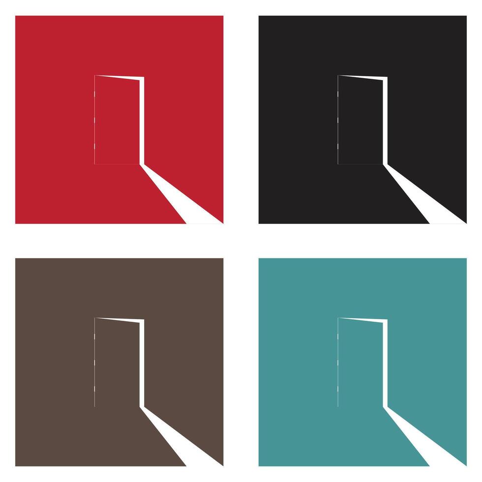Minimal Open Door Concept Shadow and Light vector