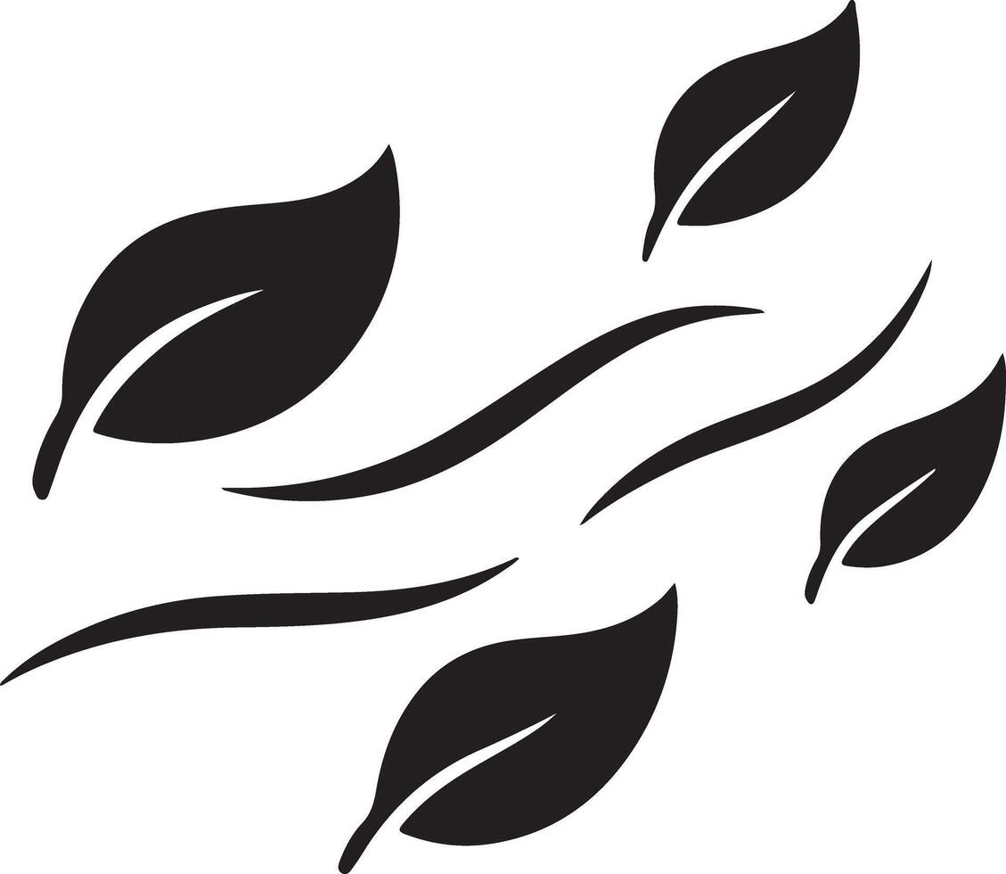 Serene Black Leaves Dancing on a Gentle Breeze A Peaceful Nature Illustration - Professional digital artwork with vibrant colors and detailed composition vector