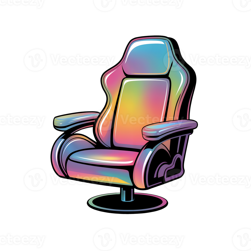 Holographic 3D Gaming Chair On Transparent Background png