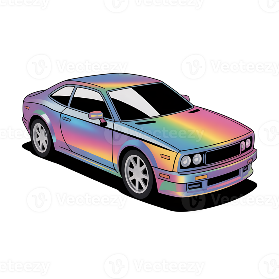 3D Holographic Racing Car On Transparent Background png
