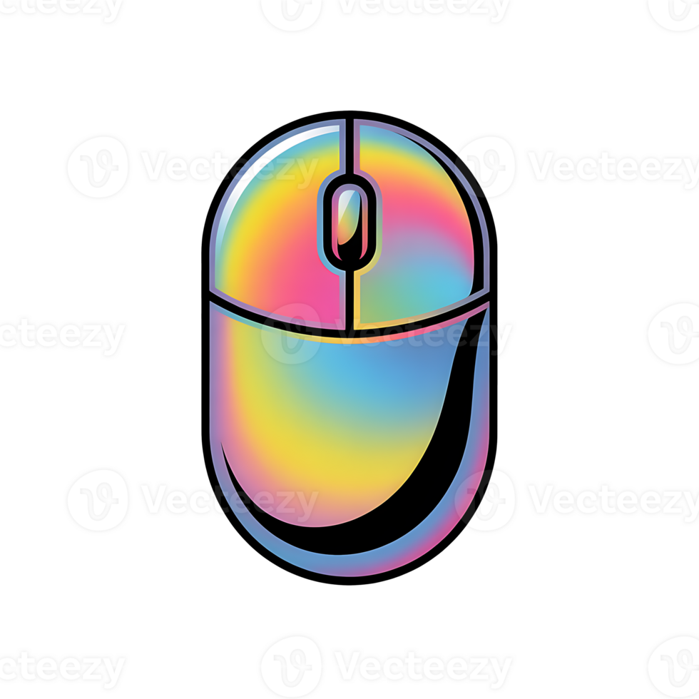 Holographic 3D Mouse On Transparent Background png