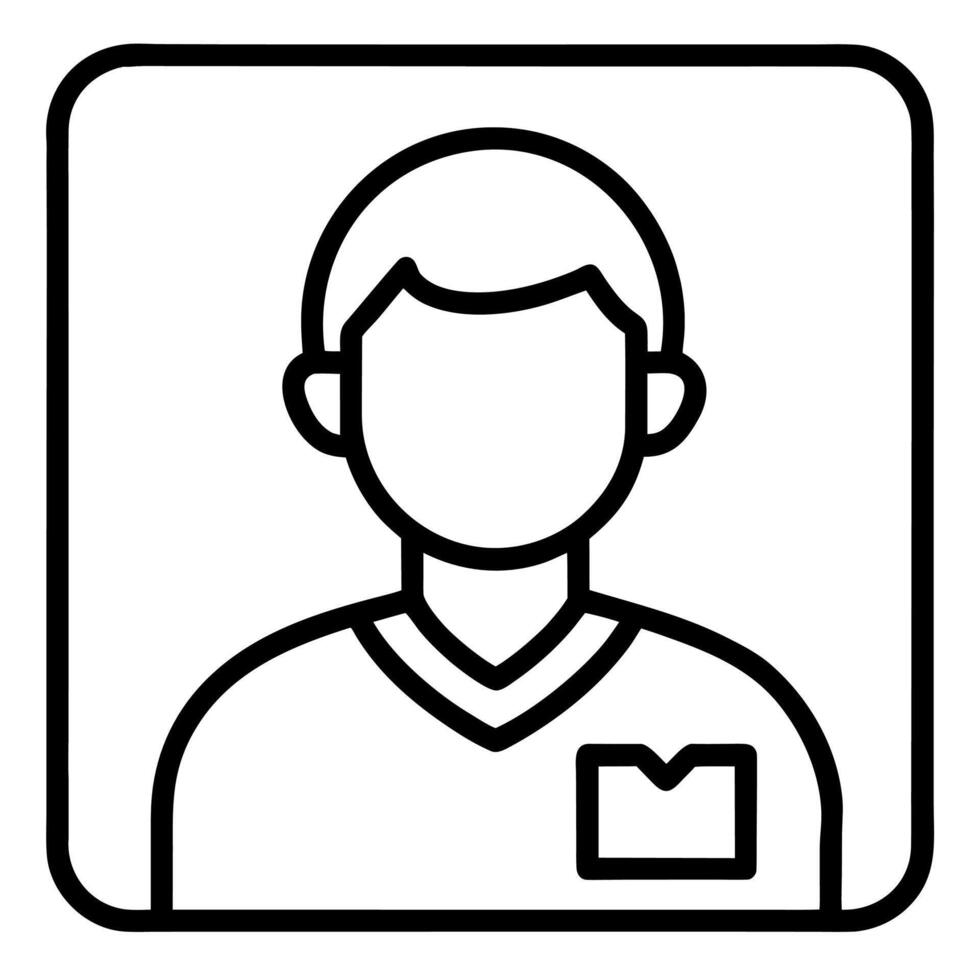 Art of a simple outline icon representing a persons profile vector