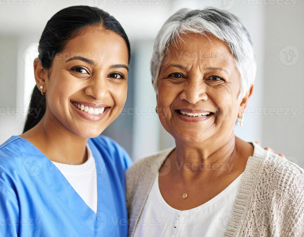 A smiling woman and an older woman photo
