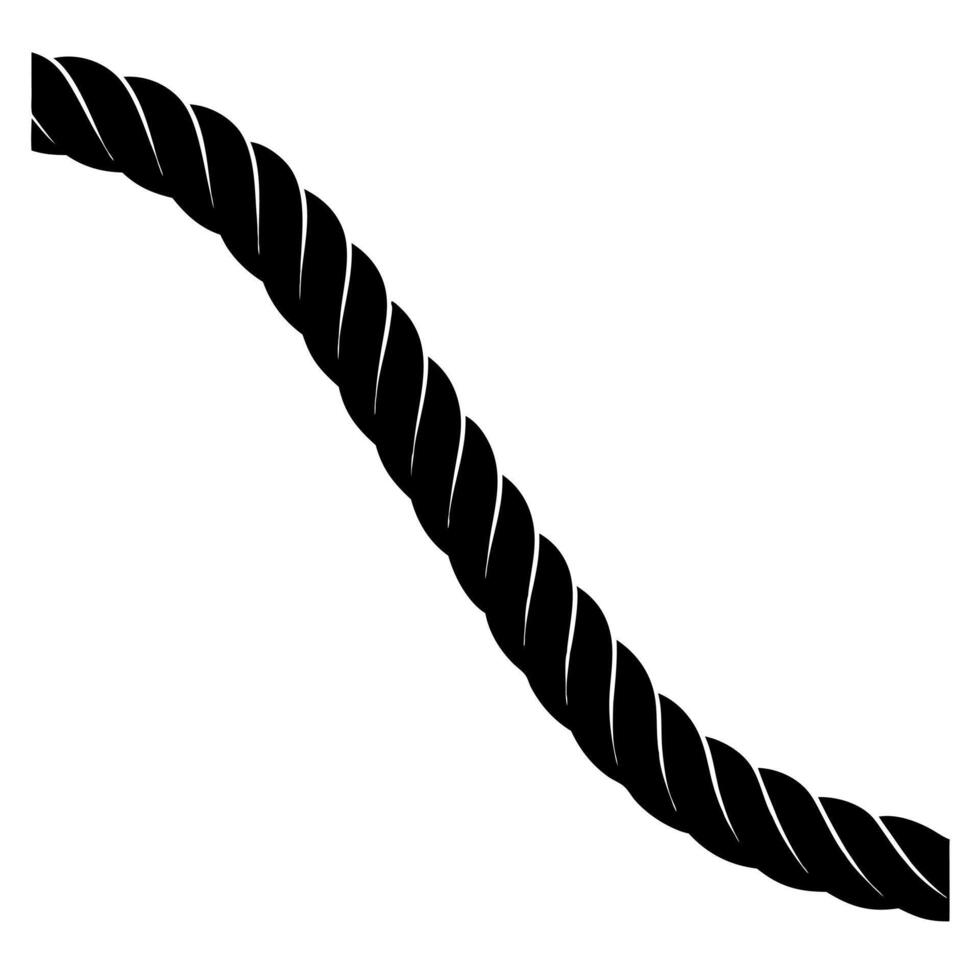 Art of a thick black twisted rope isolated on a white background vector