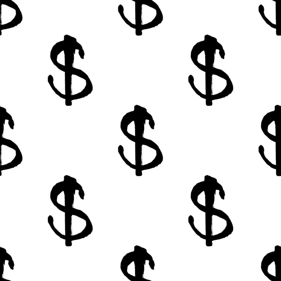 Seamless pattern with dollar currency symbol for decorative print, wrapping paper, greeting cards, wallpaper and fabric twenty six vector