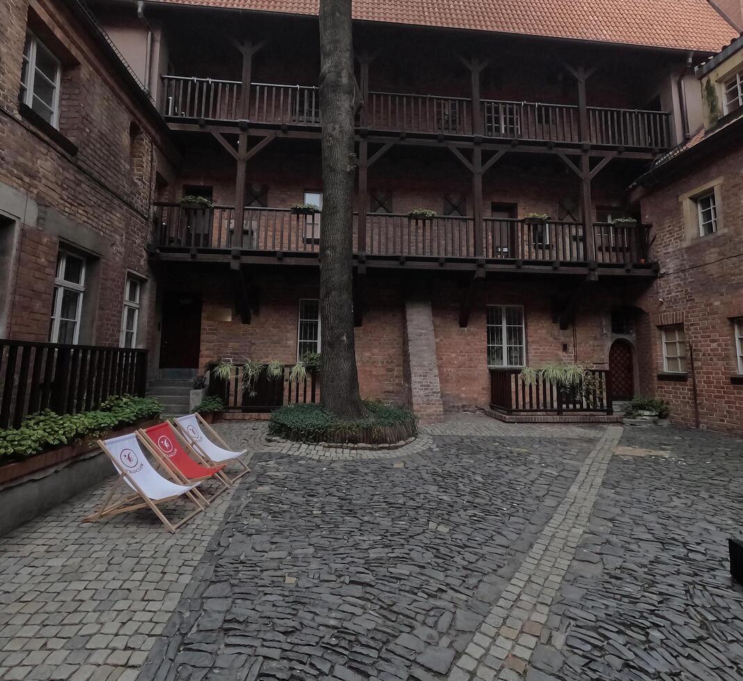 Wroclaw, Poland view of the ancient courtyard photo