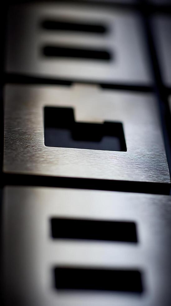 Abstract Metallic Shapes Forming a Modern Grid Pattern. photo
