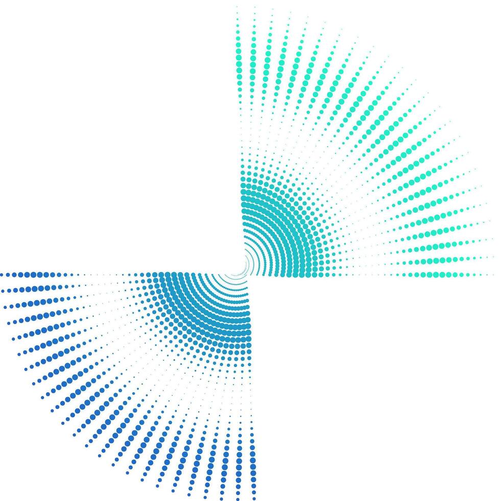 Halftone Dot Burst in Radial Abstract Pattern vector