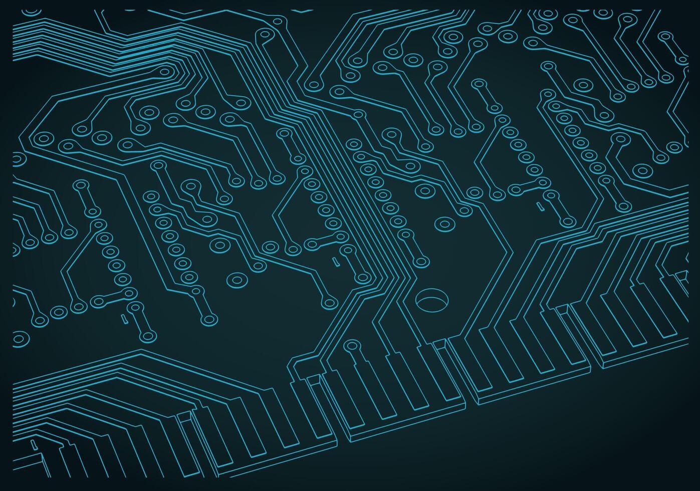 Circuit board closeup illustration vector