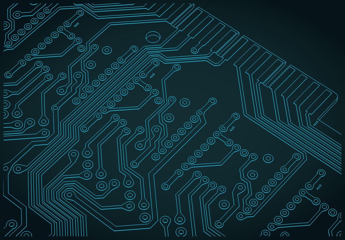 Circuit board drawing close-up vector