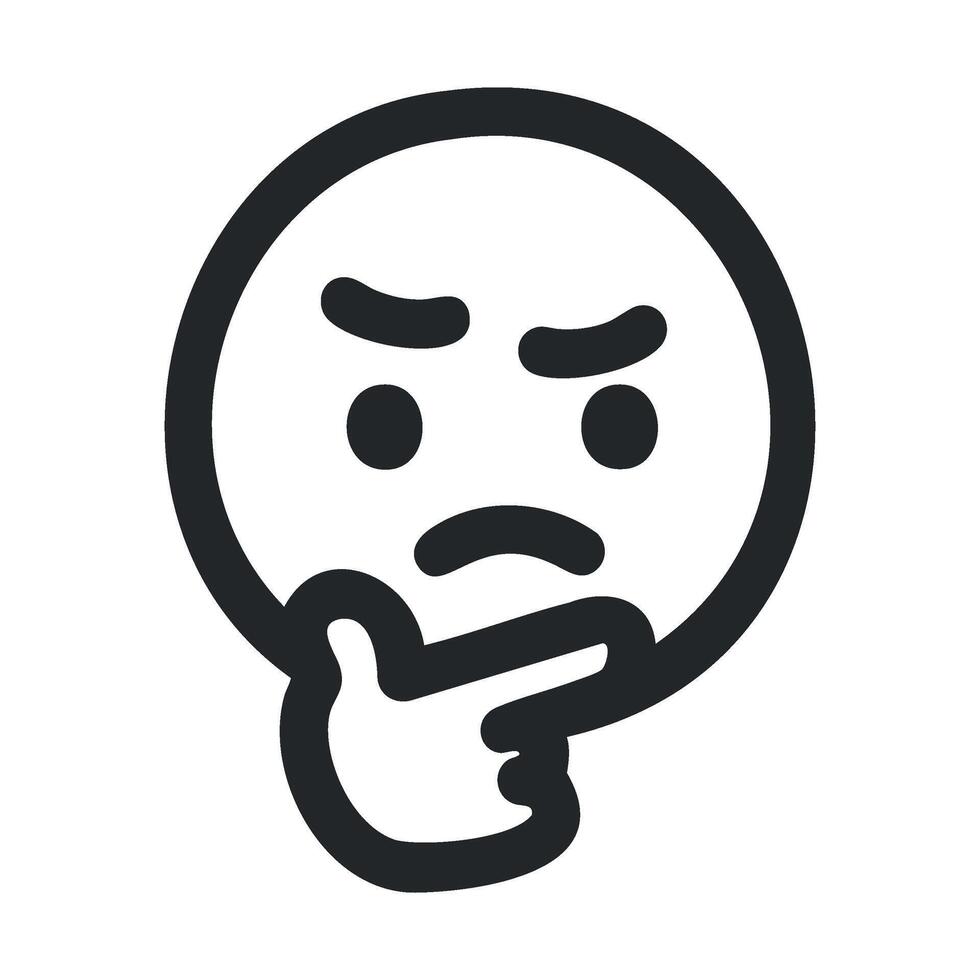 Contemplation and thoughtful expression in simple design vector