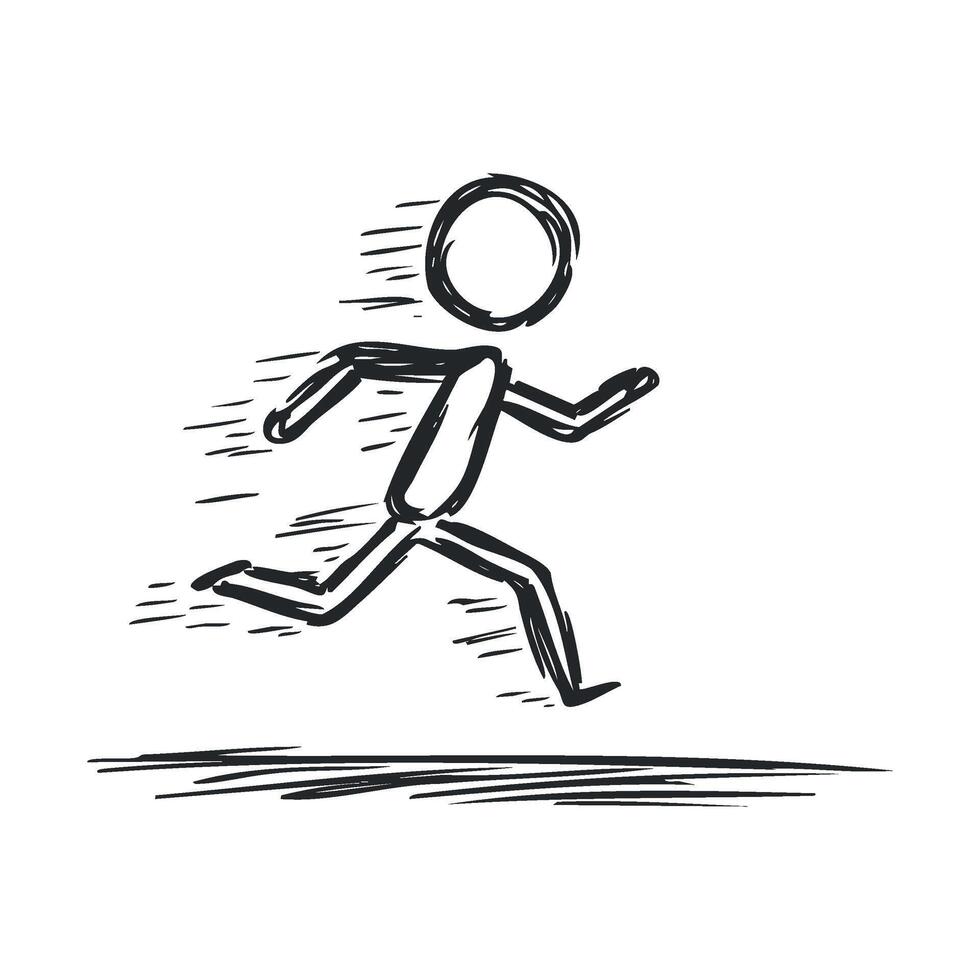 Dynamic running figure as a symbol of movement and activity vector