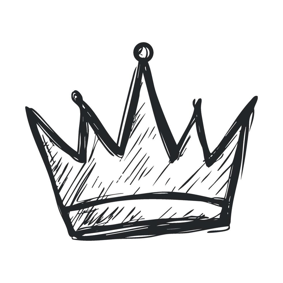 Crown sketch design for luxury branding and artistic projects vector