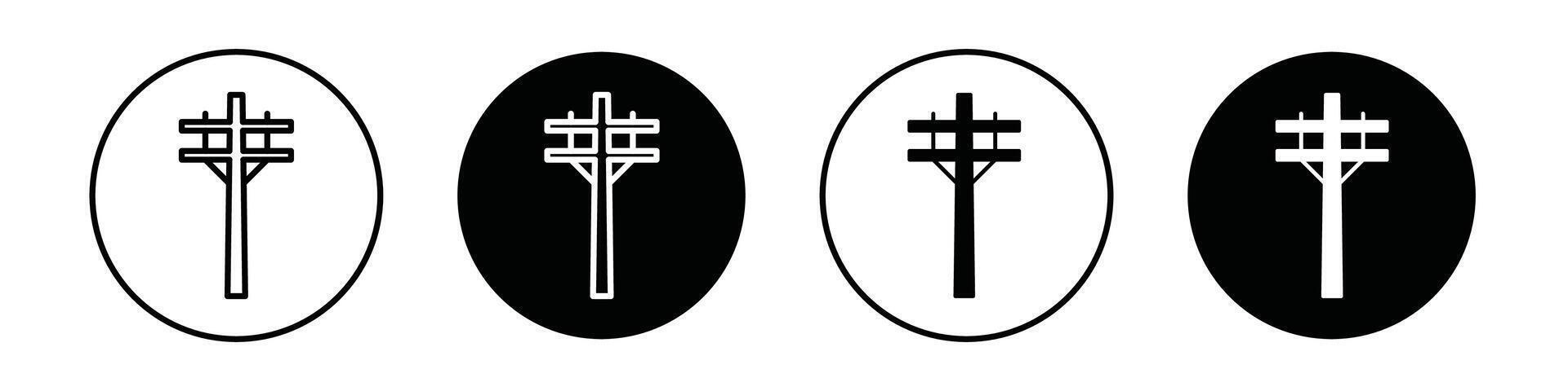 Utility pole icon designs for ui vector