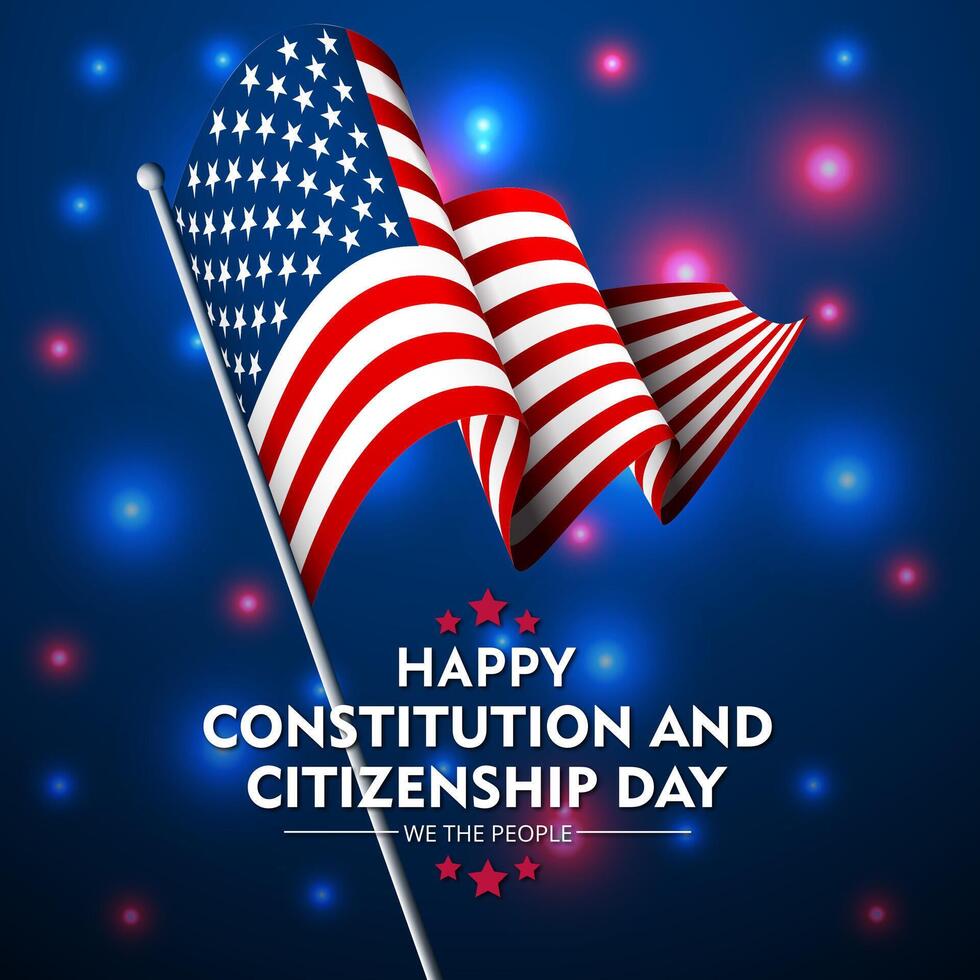 Banner event Happy Constitution and citizenship day United States Of America September 17TH vector