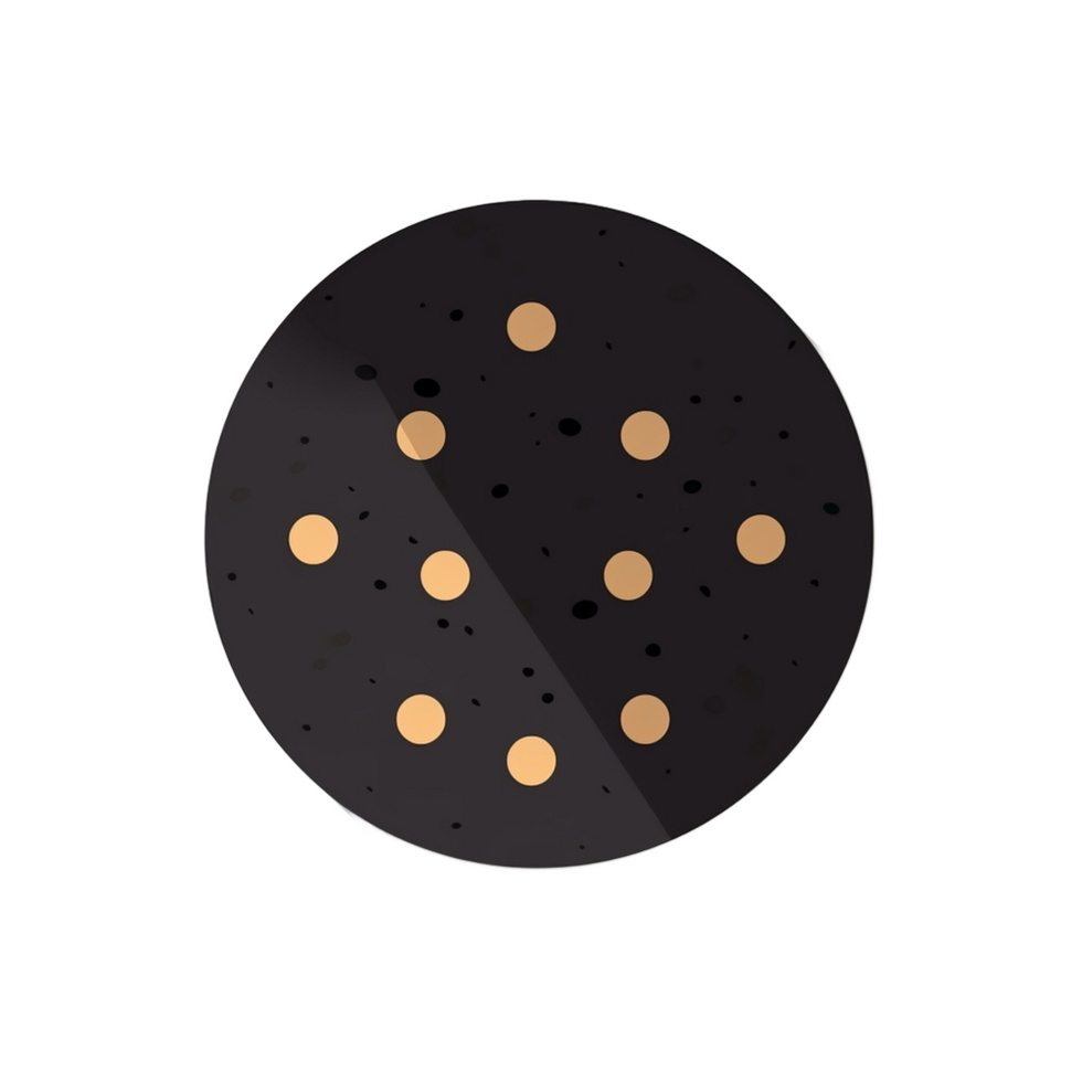 Abstract Dark Circle with Golden Dots on Transparent Background png