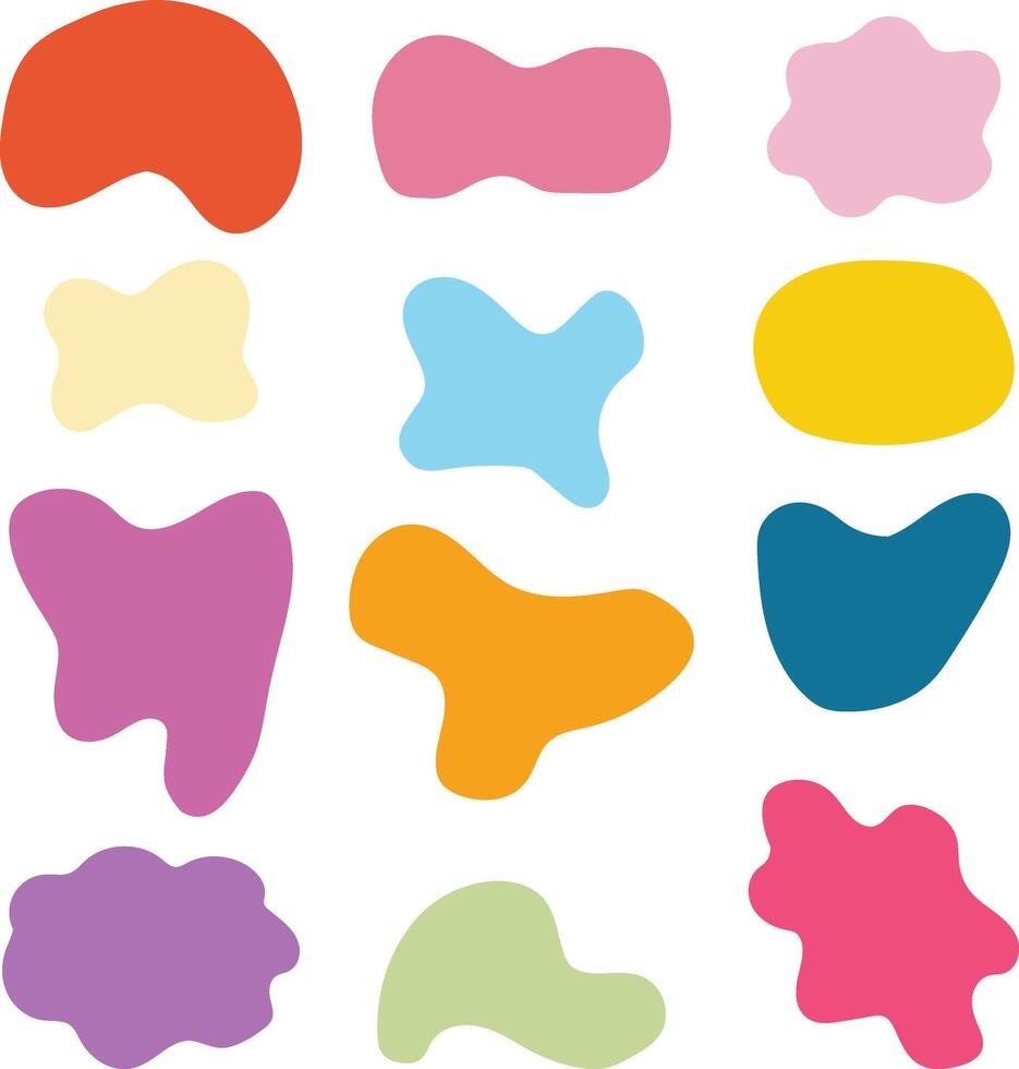 Organic Blob Shape Element Set Illustration. vector