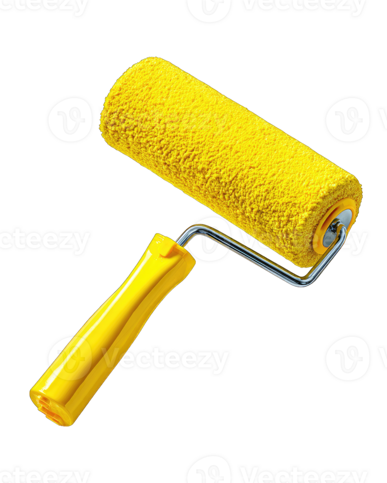 Bright Yellow Paint Roller Perfect for DIY Projects png