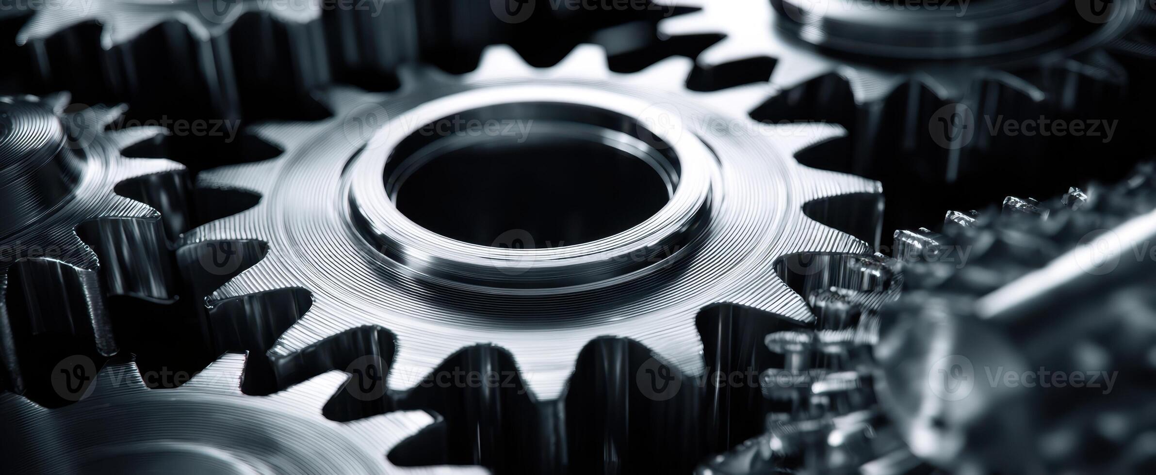 The intricate design of metal gears in a mechanical assembly photo