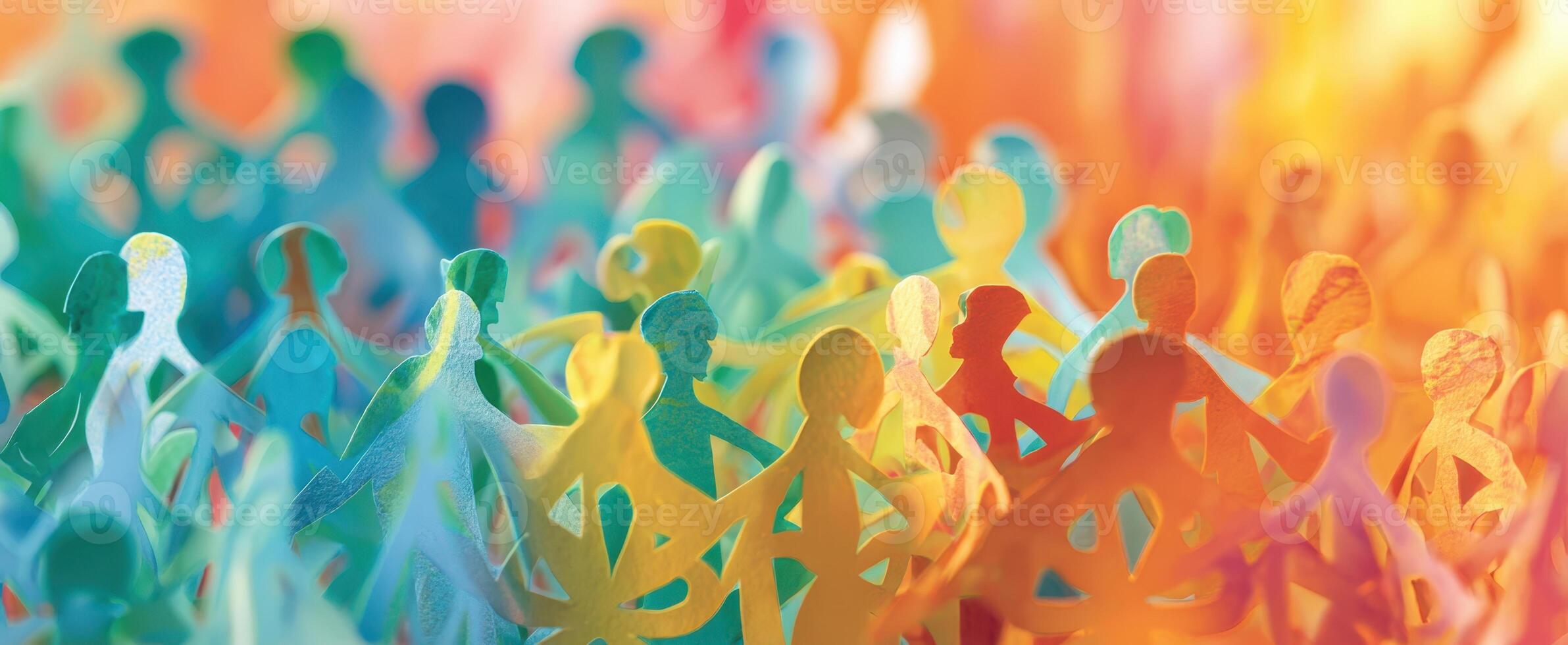 The Colorful Paper Cutouts Representing Community and Togetherness photo