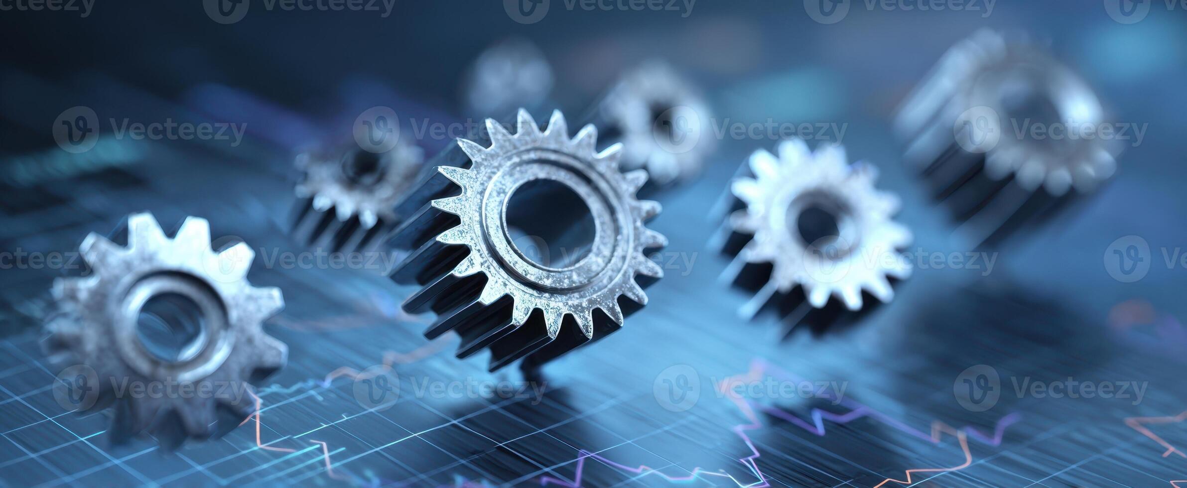 The intricate gears representing technology in a dynamic business landscape. photo