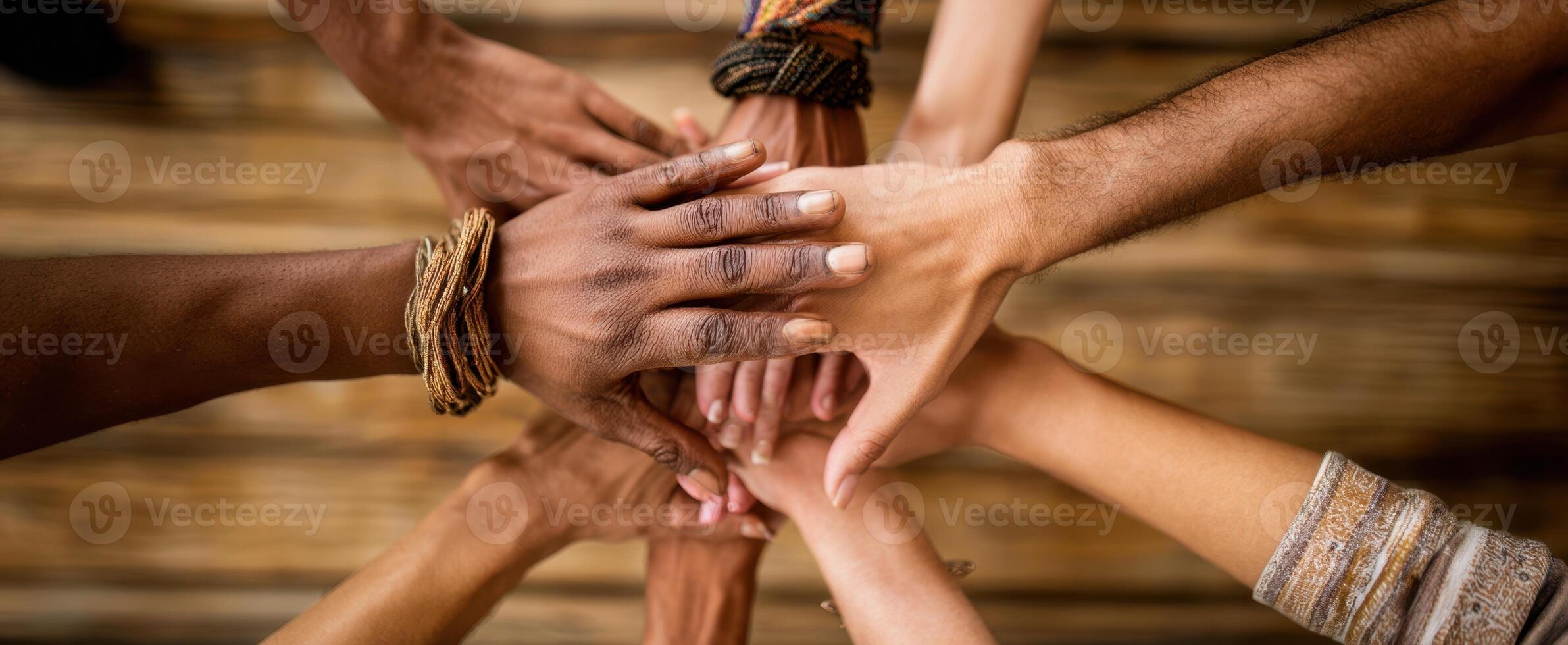 The Unity of Hands Coming Together in Cooperation and Support photo