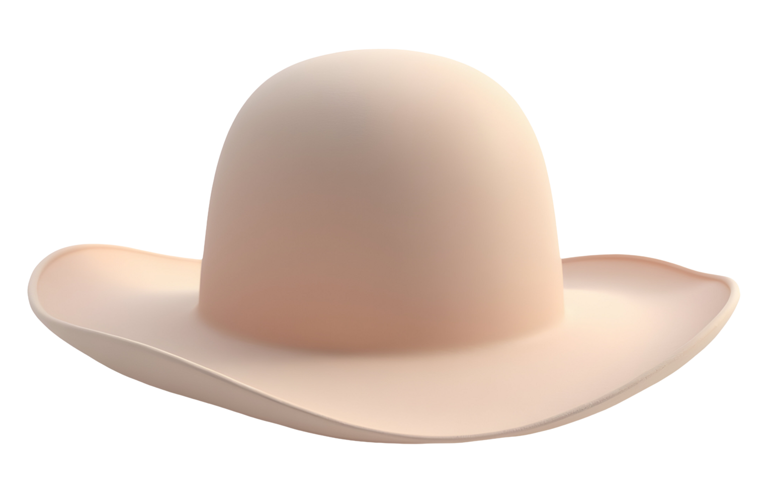 Pastel cowboy hat with subtle shadow, looks calm and smooth png