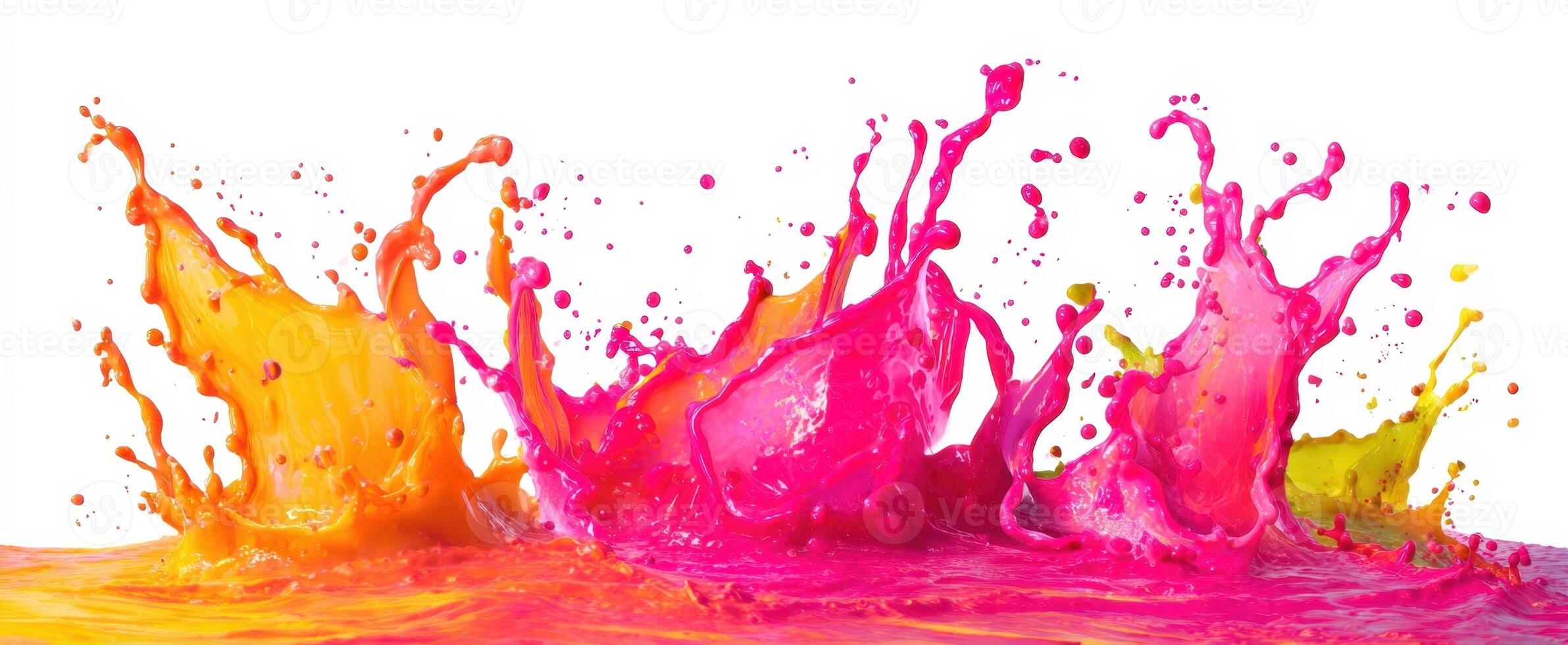 The vibrant splash of colorful paint creating dynamic and energetic art. photo