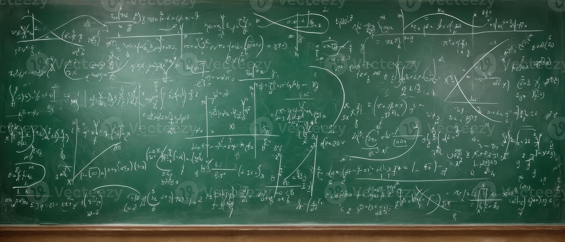 Mathematical formulas on a blackboard stock photo