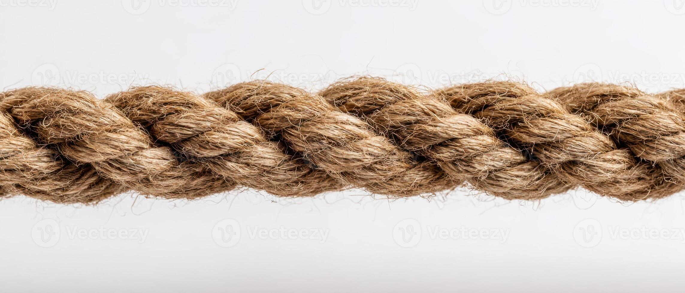 The Twisted Natural Fiber Rope Set Against a Clean Background photo